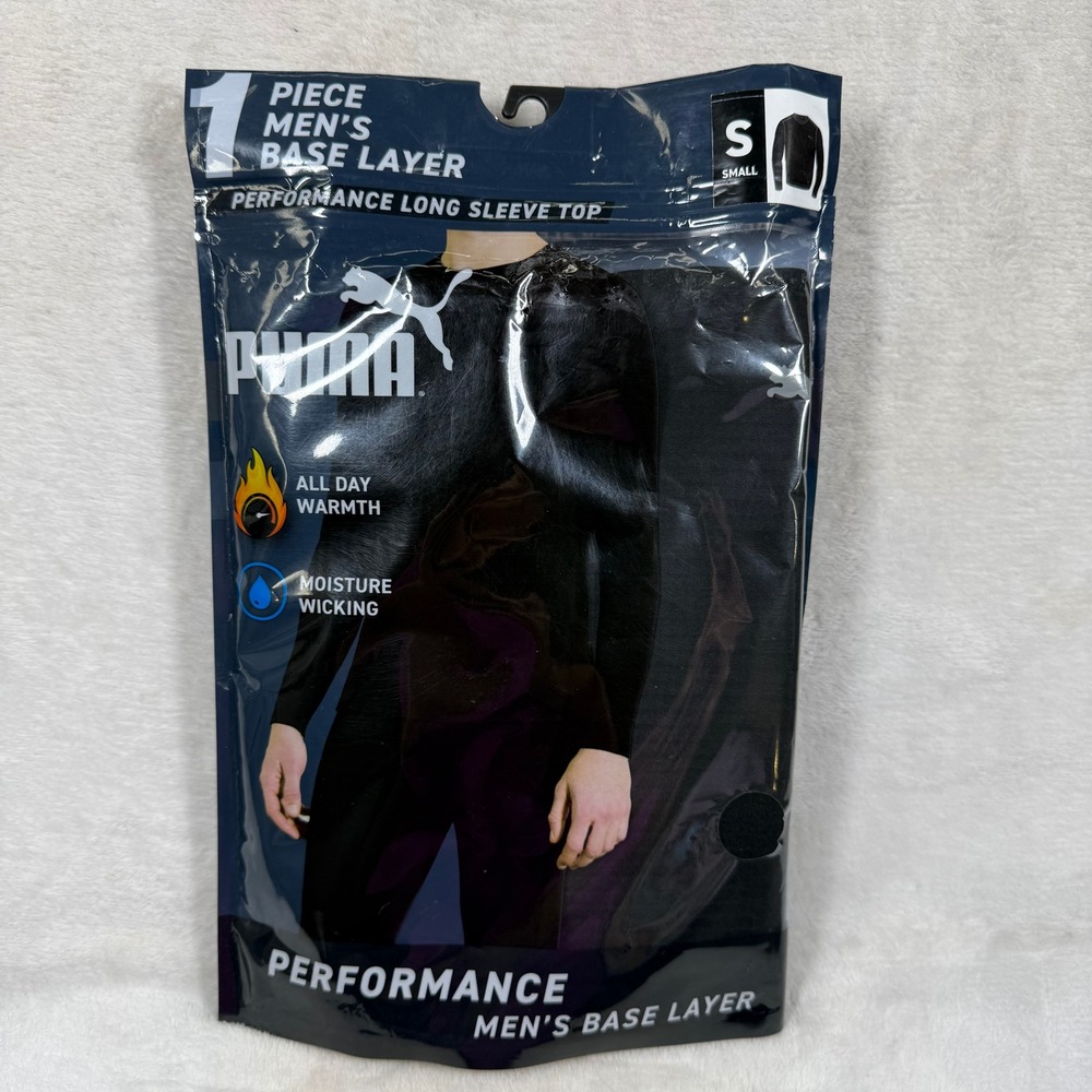 Puma Performance Mens Base Layer Long Sleeve Top Black Small PFA24M233324JMFB1